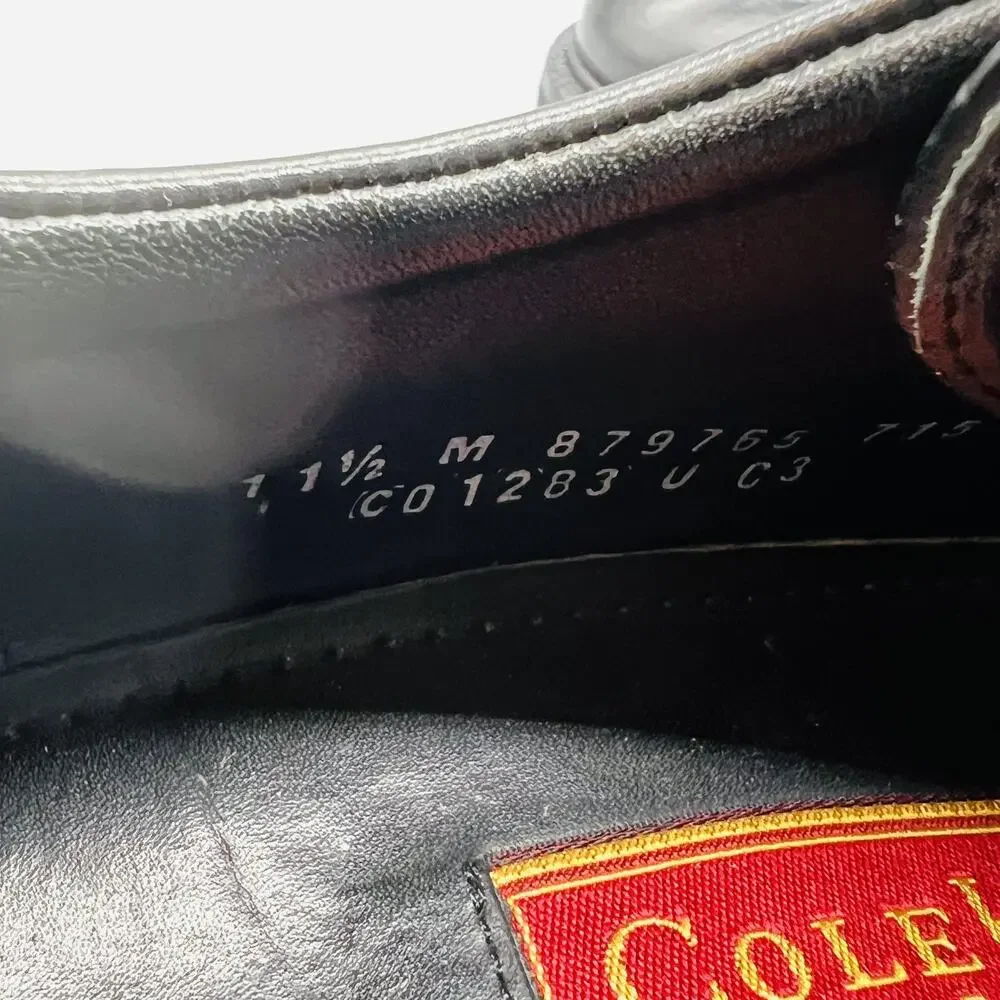 Cole Haan Shoes Men 11.5 Black Leather City Derby Oxford Dress Vtg Apron Toe